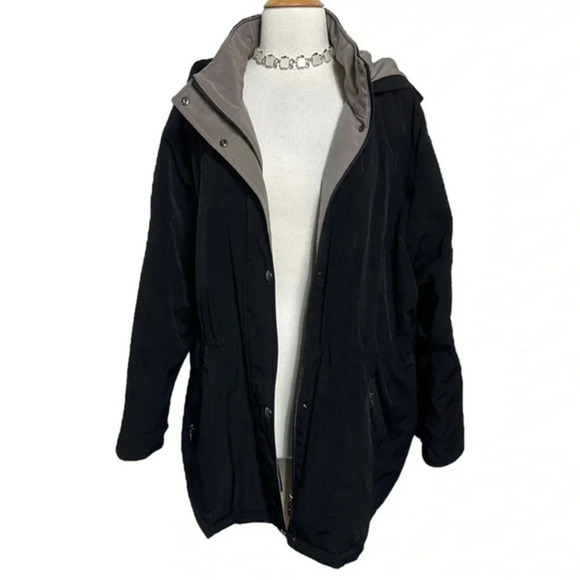 Forecaster of Boston 3X black +‎ tan trim utility style water resistant coat - Picture 3 of 12